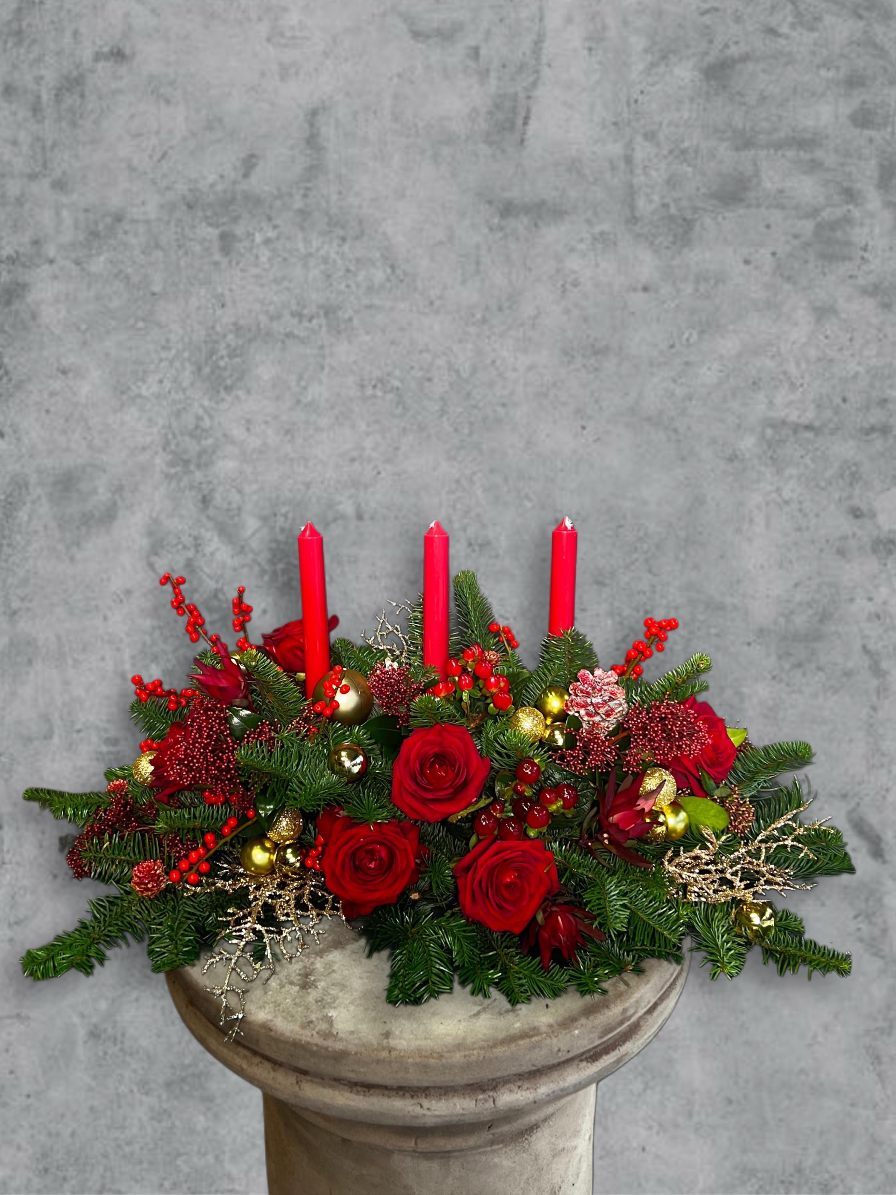 Red Festive Table Centrepiece