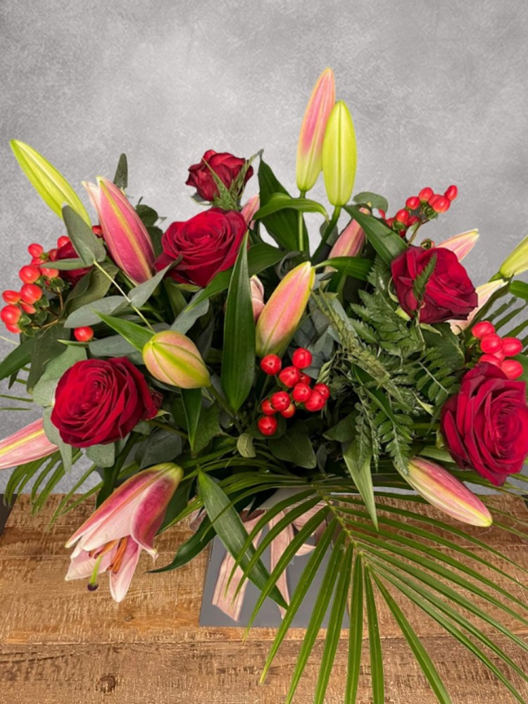 Red Roses & Pink Lilies Bouquet