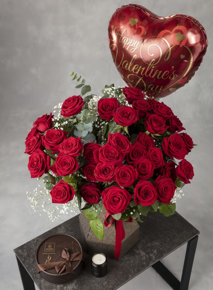 Valentine's Day 36 Red Roses Bouquet