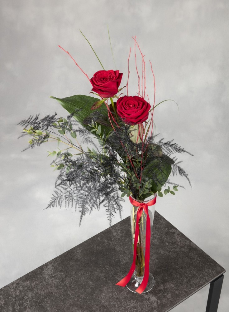 Valentine Rose Vase Arrangement