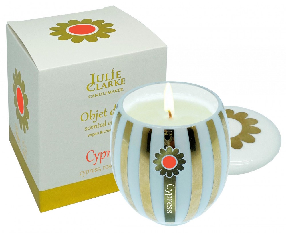 Julie Clarke Cypress Cypress, Rose & Oud Candle Celines Flowers and