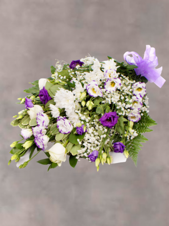 White and Purple Funeral Sheaf