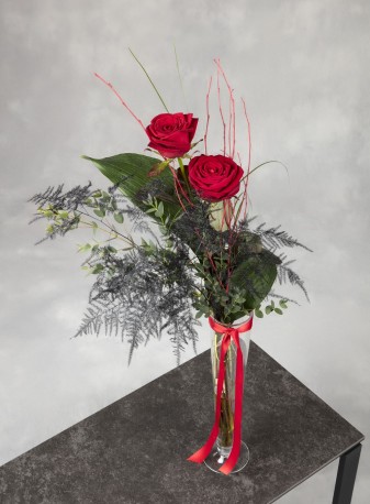 Valentine Rose Vase Arrangement