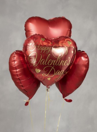 4 Red Valentine Balloons