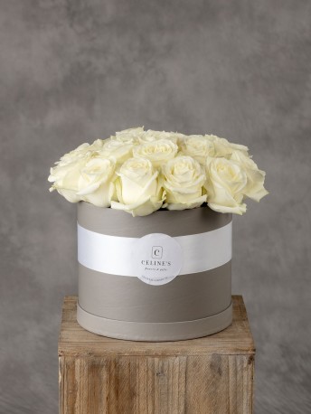 White Rose Sympathy Hatbox