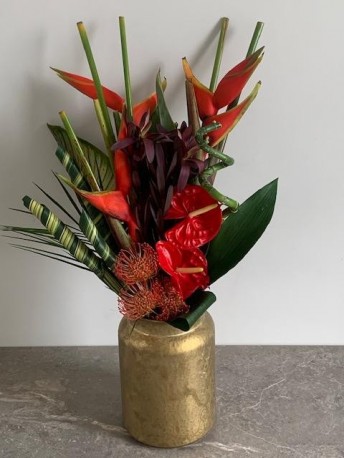 Cool Tropics in Luxury Gold Vase