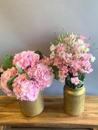 Pink Hydrangea & Lisianthus Duo