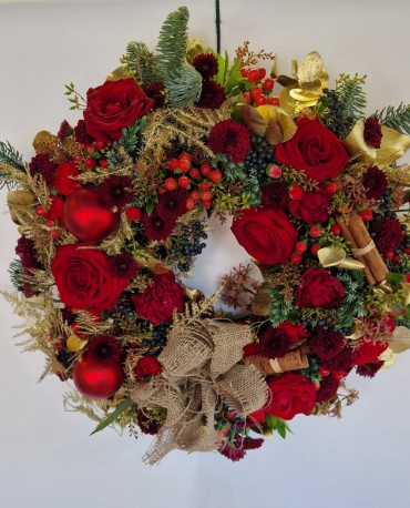 Red Festive Door Wreath